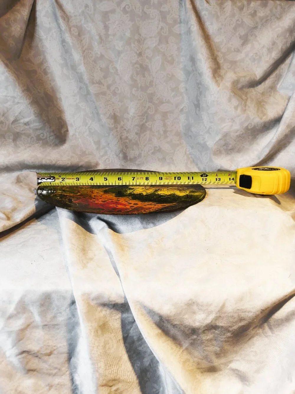 Repurposed crescent Moon inspired colorful enamel coated 12